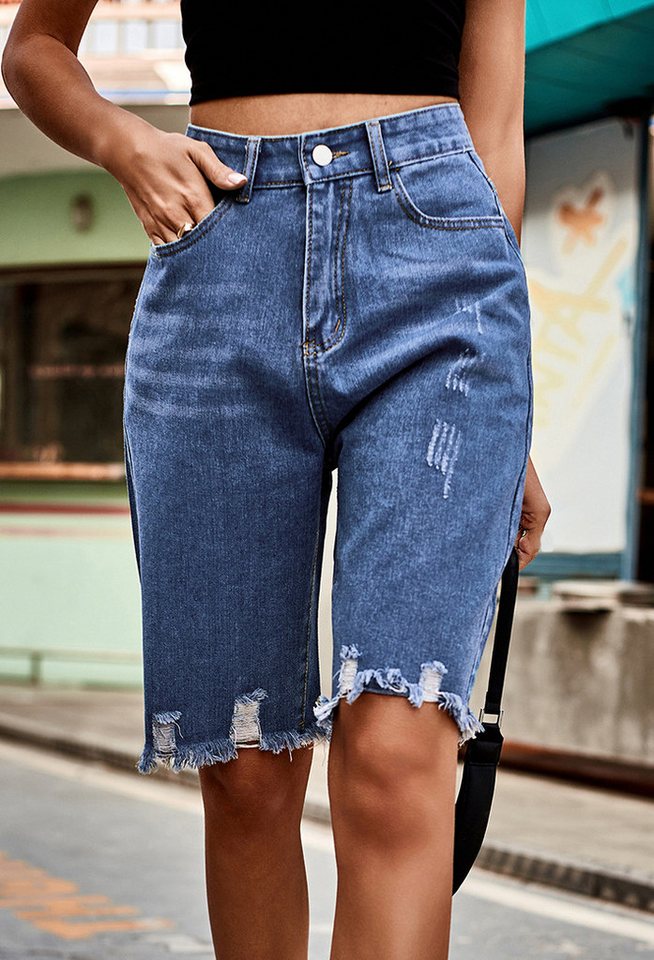 CHENIN Jeansshorts Zerrissene denim-boxershorts, raw cut jeans für frauen D günstig online kaufen