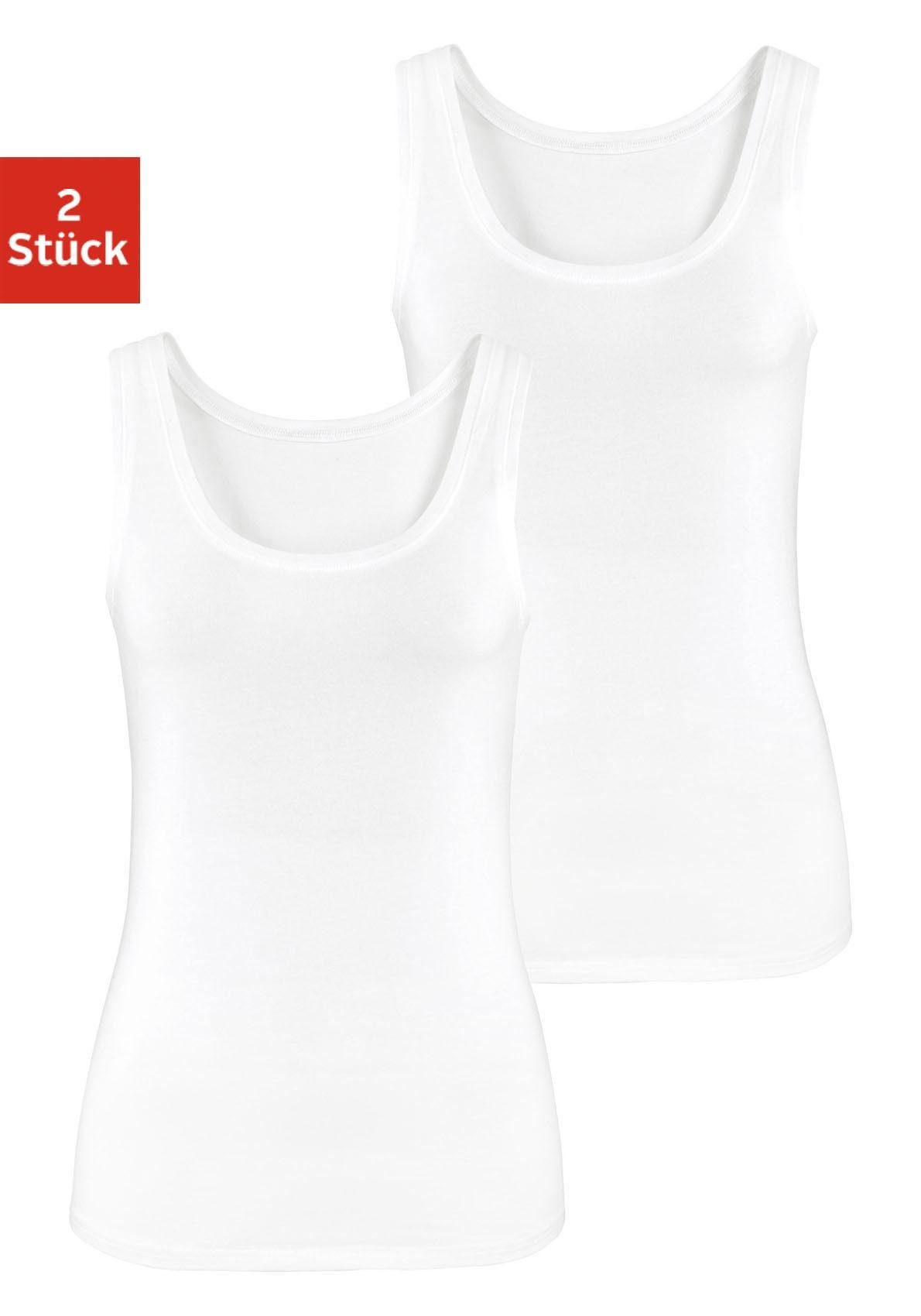 Vivance Tanktop "aus elastischer Baumwoll-Qualität", (2er-Pack) günstig online kaufen