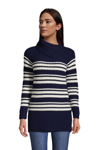 Longpullover mit geteiltem Kragen, Damen, Größe: 48-50 Normal, Blau, Baumwo günstig online kaufen