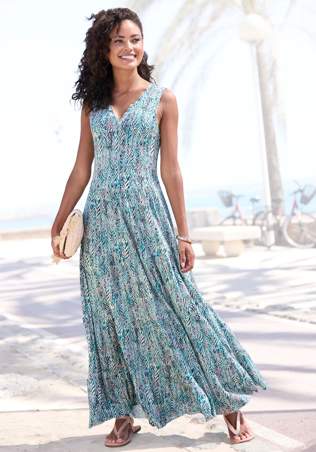Vivance Maxikleid, mit Alloverdruck, langes Sommerkleid aus Jersey, casual günstig online kaufen