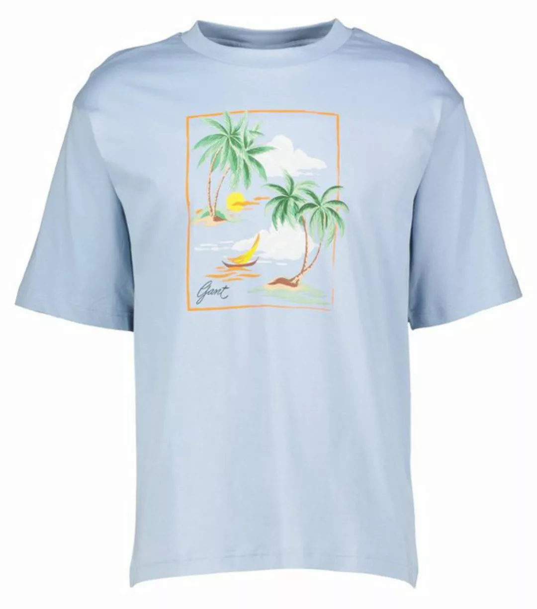 Gant T-Shirt HAWAII PRINTED GRAPHIC SS T-SHIRT, DOVE BLUE günstig online kaufen