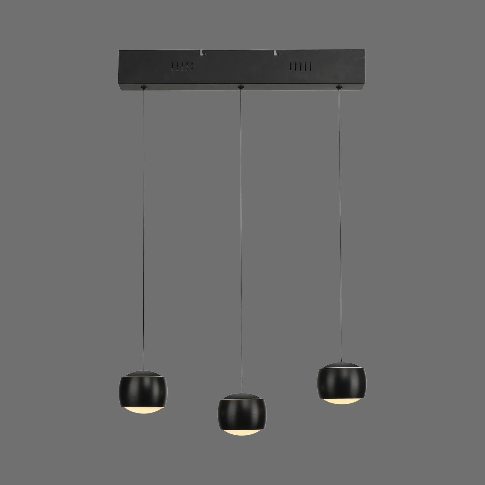 JUST LIGHT. LED-Hängelampe Ballini, schwarz, 3-fl., Switchmo günstig online kaufen