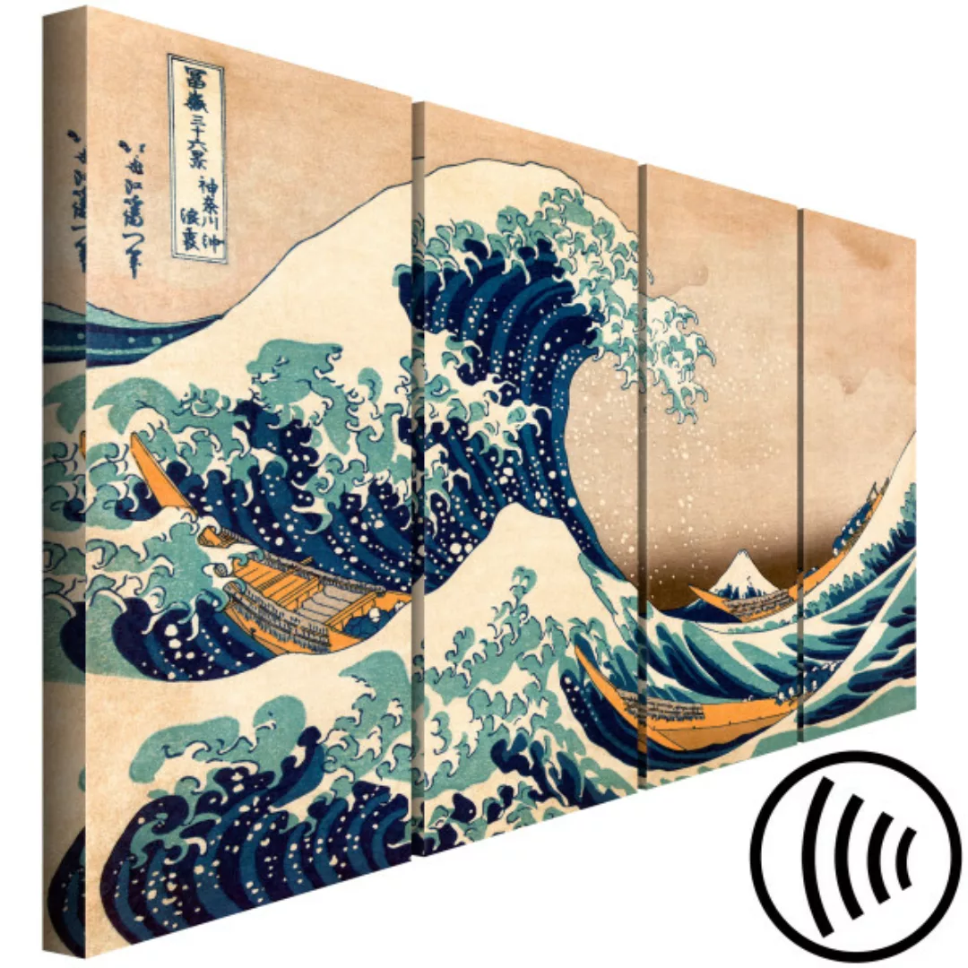Leinwandbild The Great Wave off Kanagawa (4 Parts) XXL günstig online kaufen