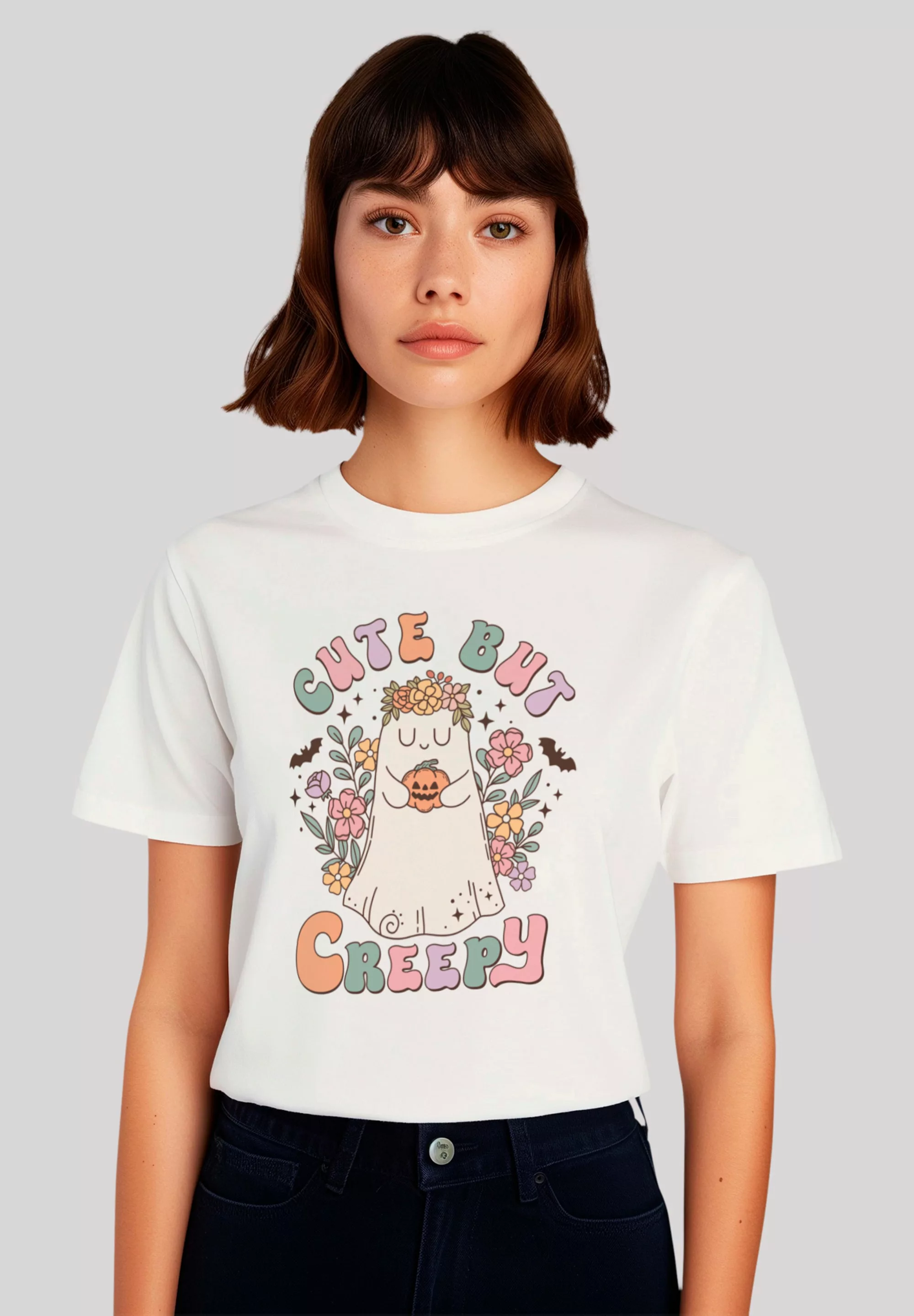 F4NT4STIC T-Shirt "Retro Halloween Cute But Creepy", Premium Qualität, Hall günstig online kaufen