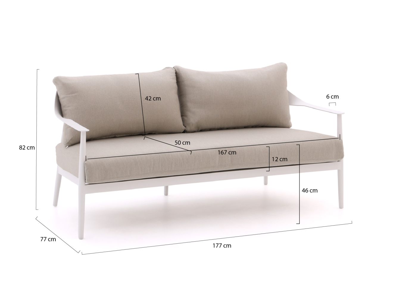 Bellagio Valli Gartensofa 177 cm günstig online kaufen