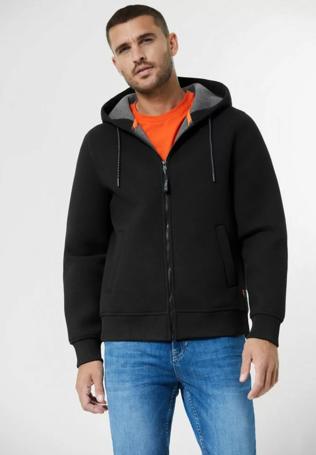 STREET ONE MEN Strickjacke mit Waffelstruktur günstig online kaufen