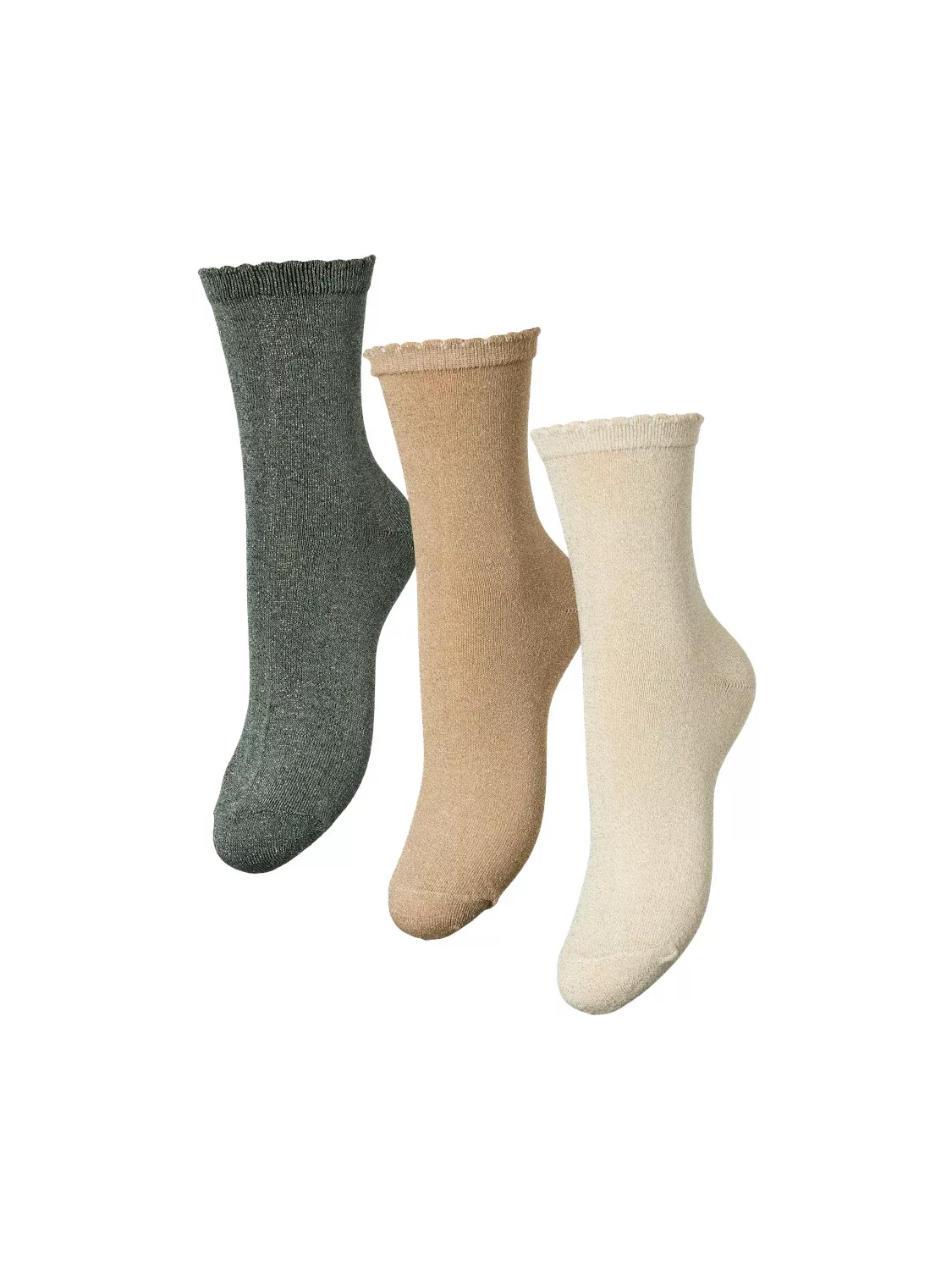 pieces Socken "PCSEBBY GLITTER LONG 3-PACK SOCKS NOOS", (Set, 3 Paar), mit günstig online kaufen