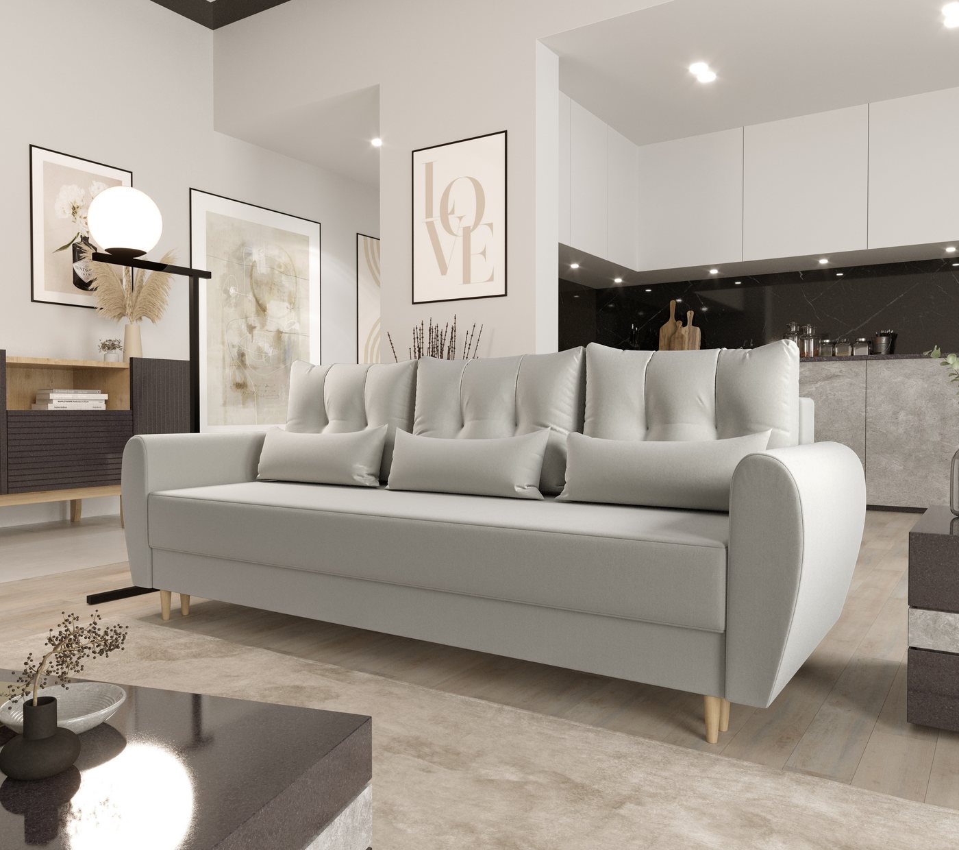 ALTDECOR Sofa PALERMI, Couch mit Schlaffunktion, Bettkasten, Wohnzimmer günstig online kaufen