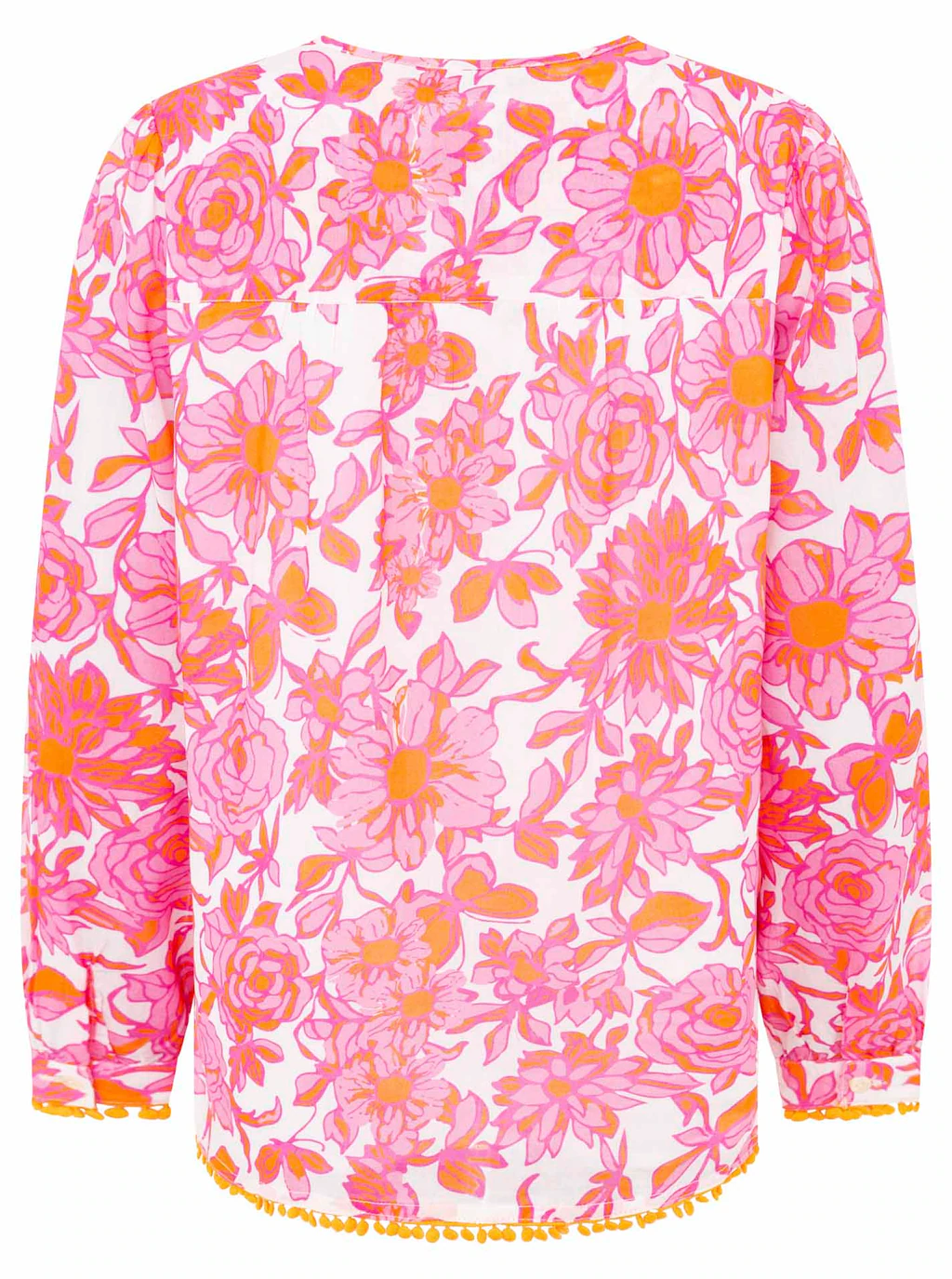 Zwillingsherz Shirtbluse ""Schmetterling"", Blumenmuster, Tasseln,Pom Pom B günstig online kaufen