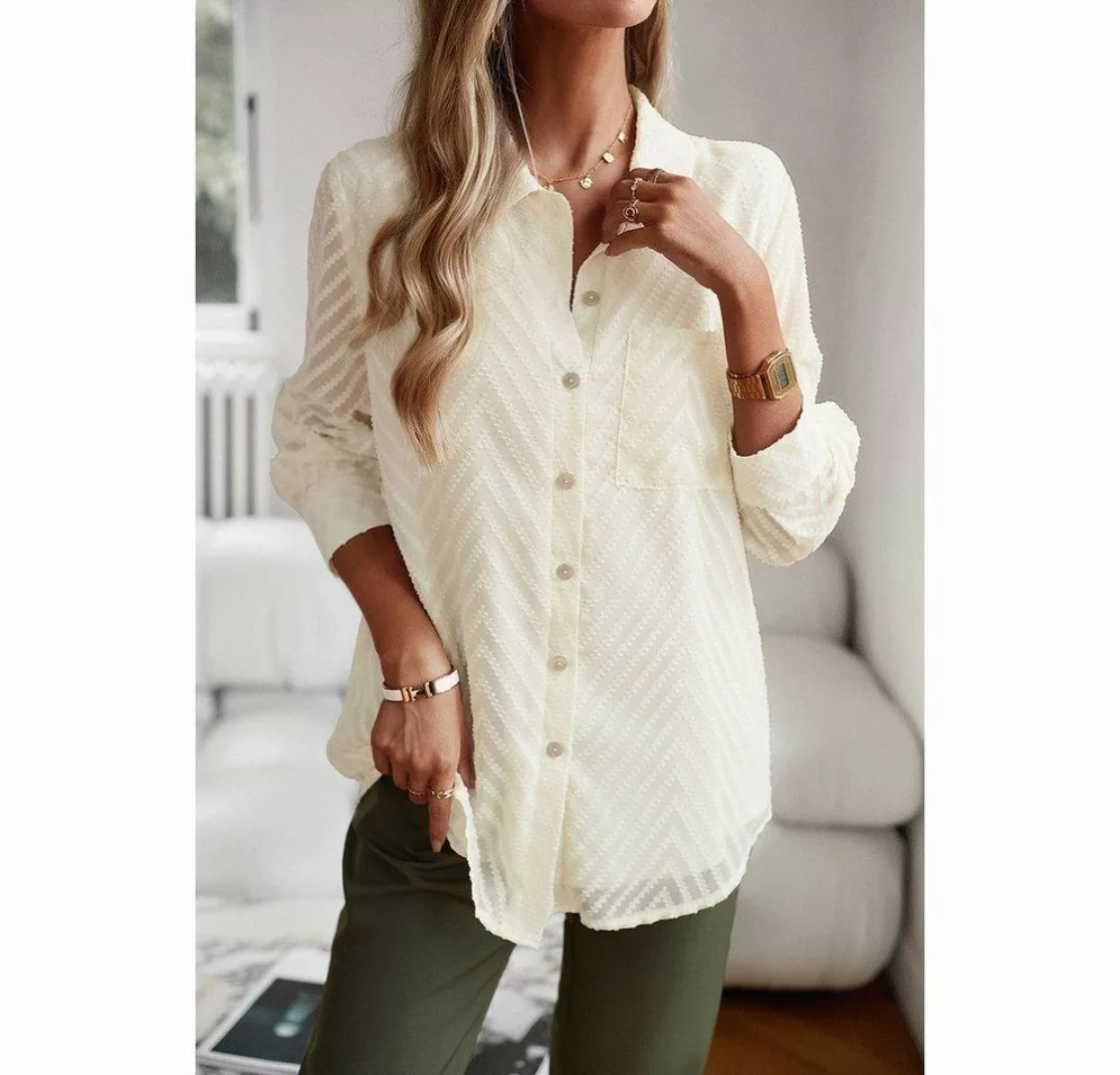 AFAZ New Trading UG Hemdbluse Damen Blusen Temperamentvoller Jacquard Shirt günstig online kaufen