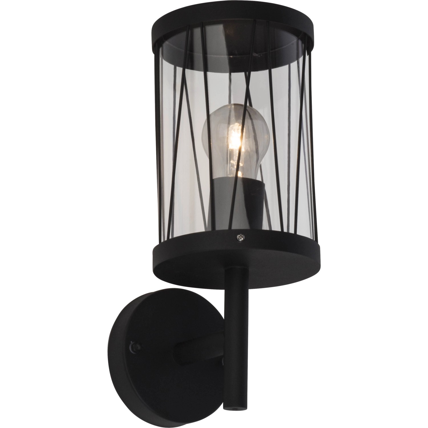 Brilliant Außen-Wandlampe Reed Schwarz Matt 25 cm x 11,8 cm günstig online kaufen