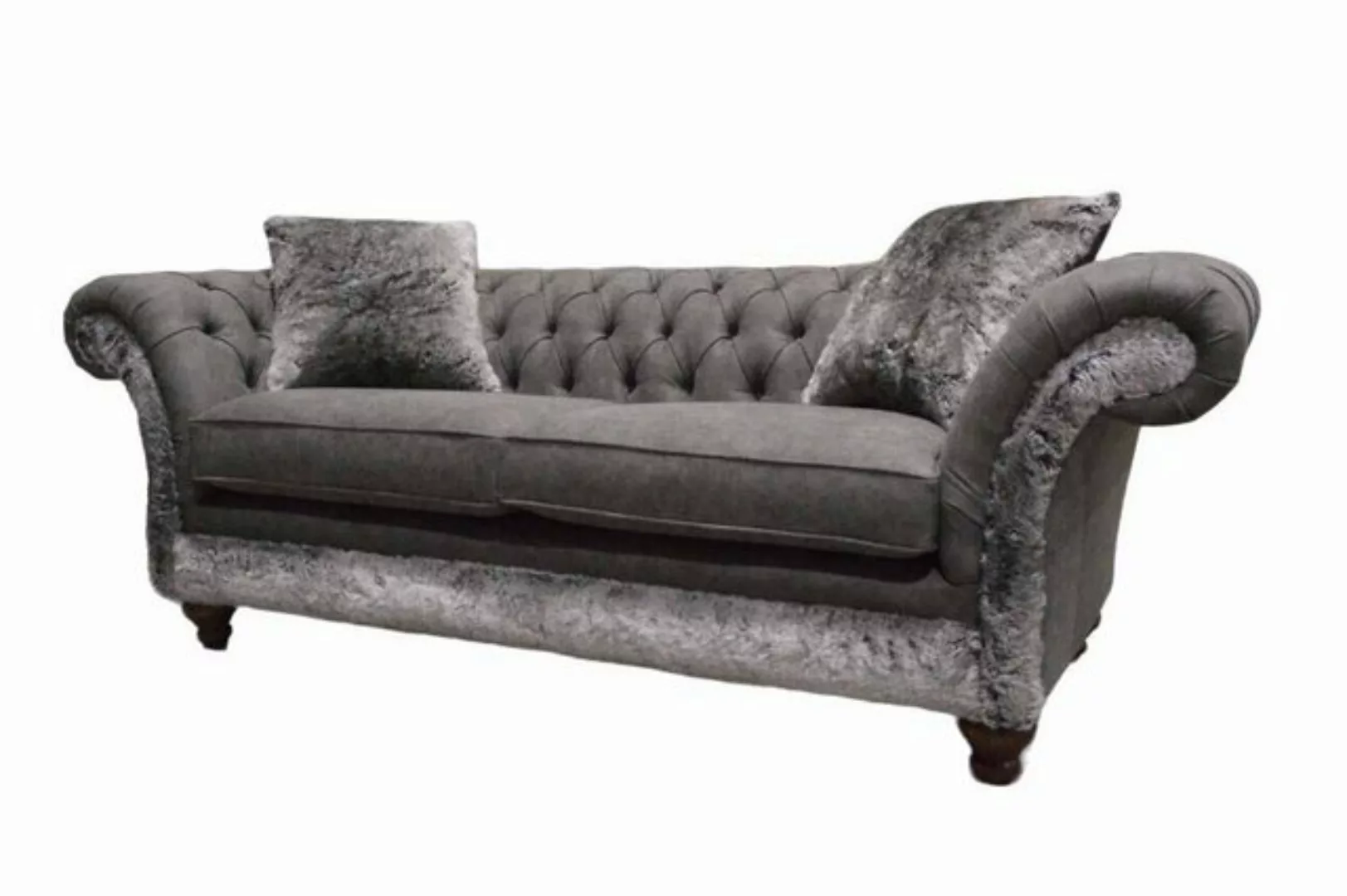 JVmoebel Chesterfield-Sofa CHESTERFIELD SOFA IN TAUPE, ALTERNATIV LEDER, KU günstig online kaufen