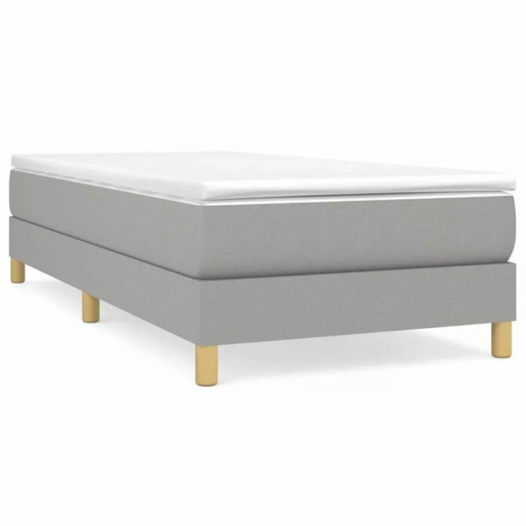 vidaXL Boxspringbett Boxspringbett mit Matratze Hellgrau 100x200 cm Stoff B günstig online kaufen