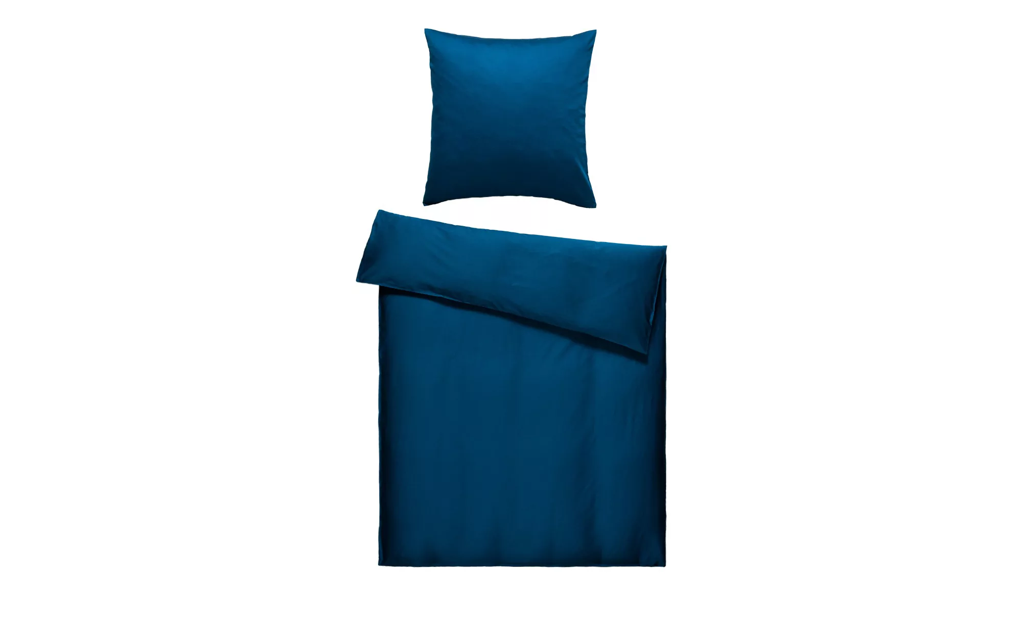 LAVIDA Bettwäsche  Uni Satin - blau - reine Baumwolle - 135 cm - Sconto günstig online kaufen