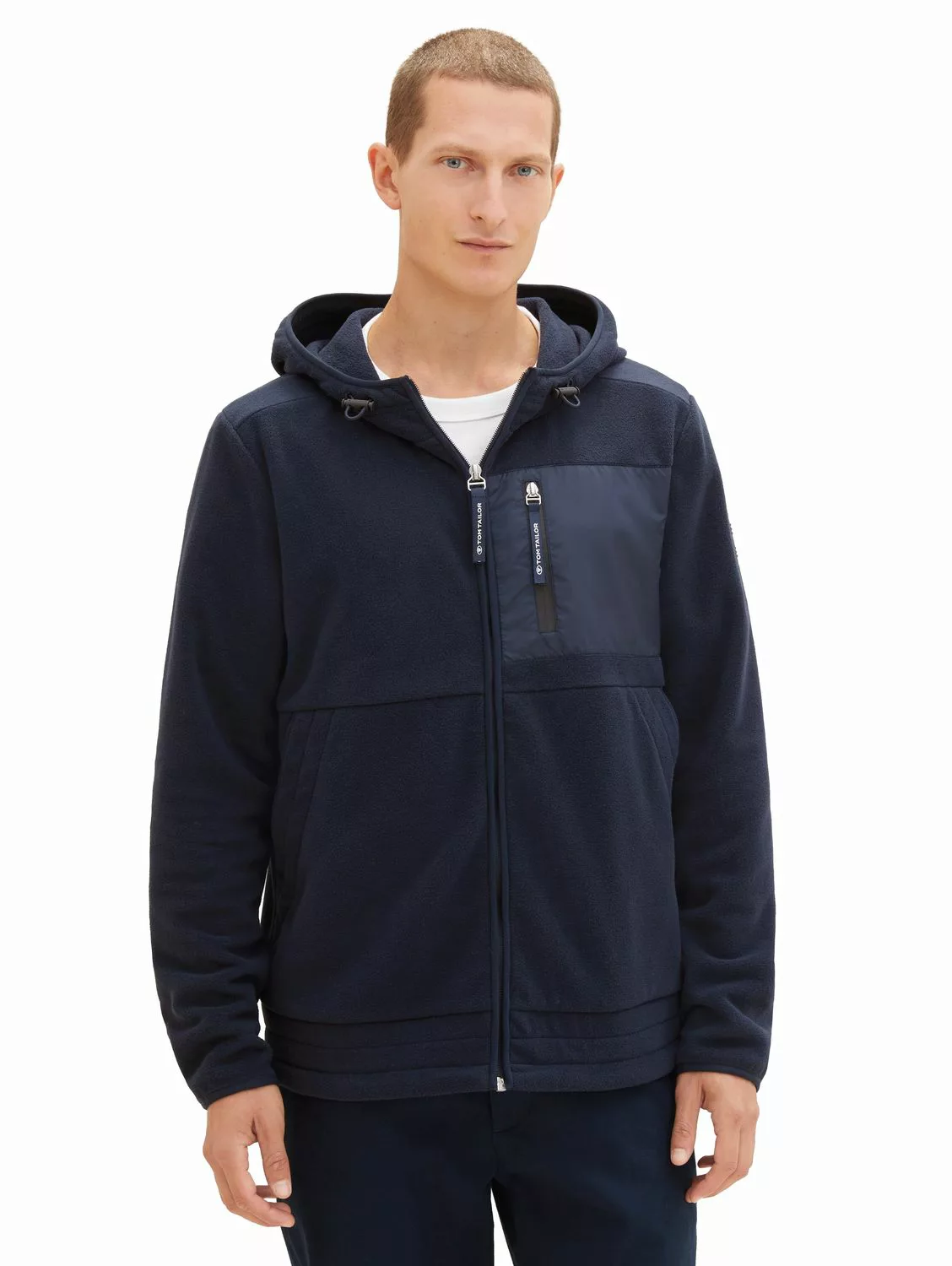 Tom Tailor Herren Kapuzen Sweatjacke CUTLINE FLEECE - Regular Fit günstig online kaufen