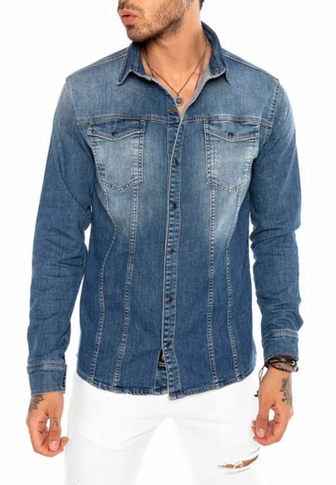 RedBridge Jeanshemd zeitloses Freizeithemd Premium Denim Vintage günstig online kaufen