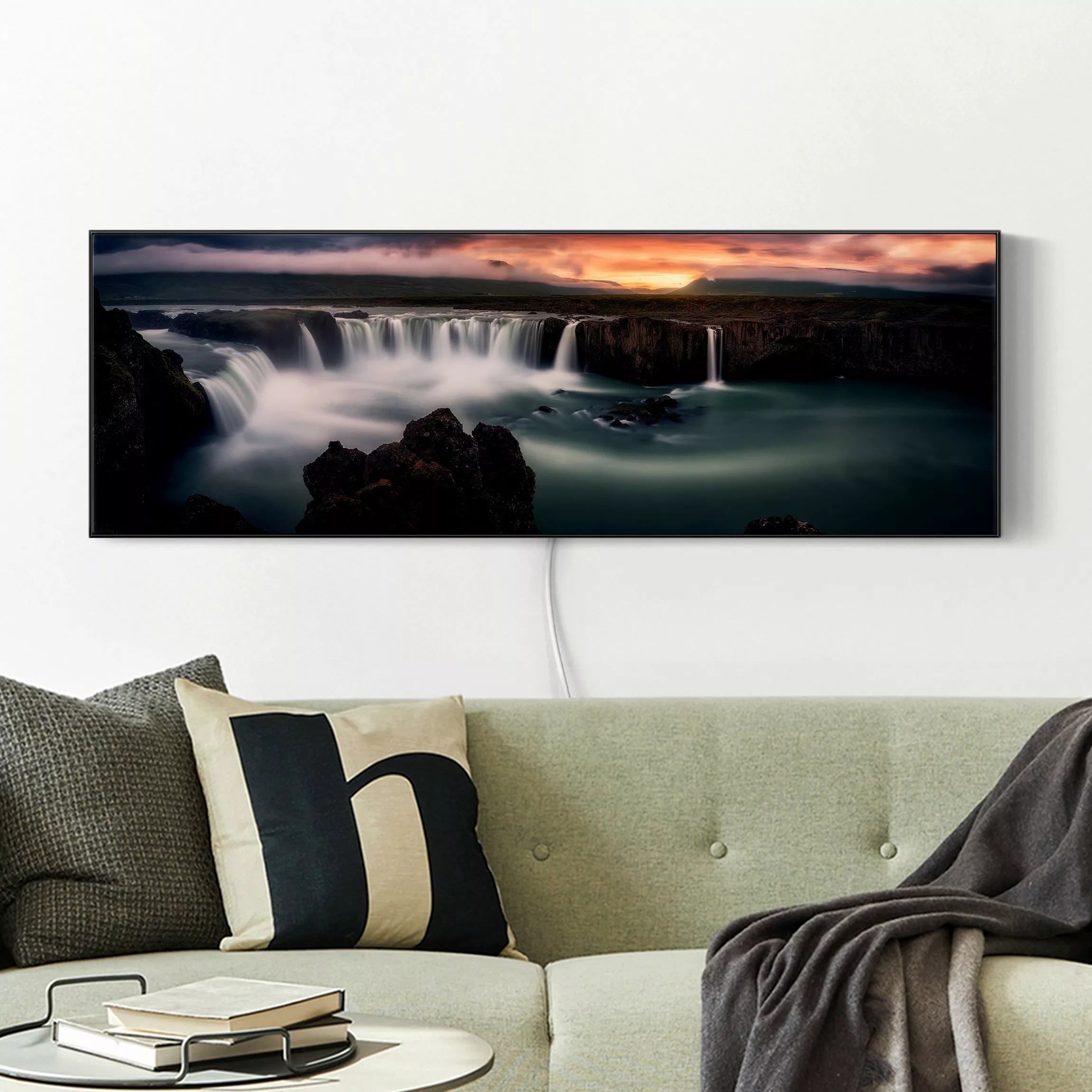 LED-Wechselbild Goðafoss Wasserfall in Island günstig online kaufen