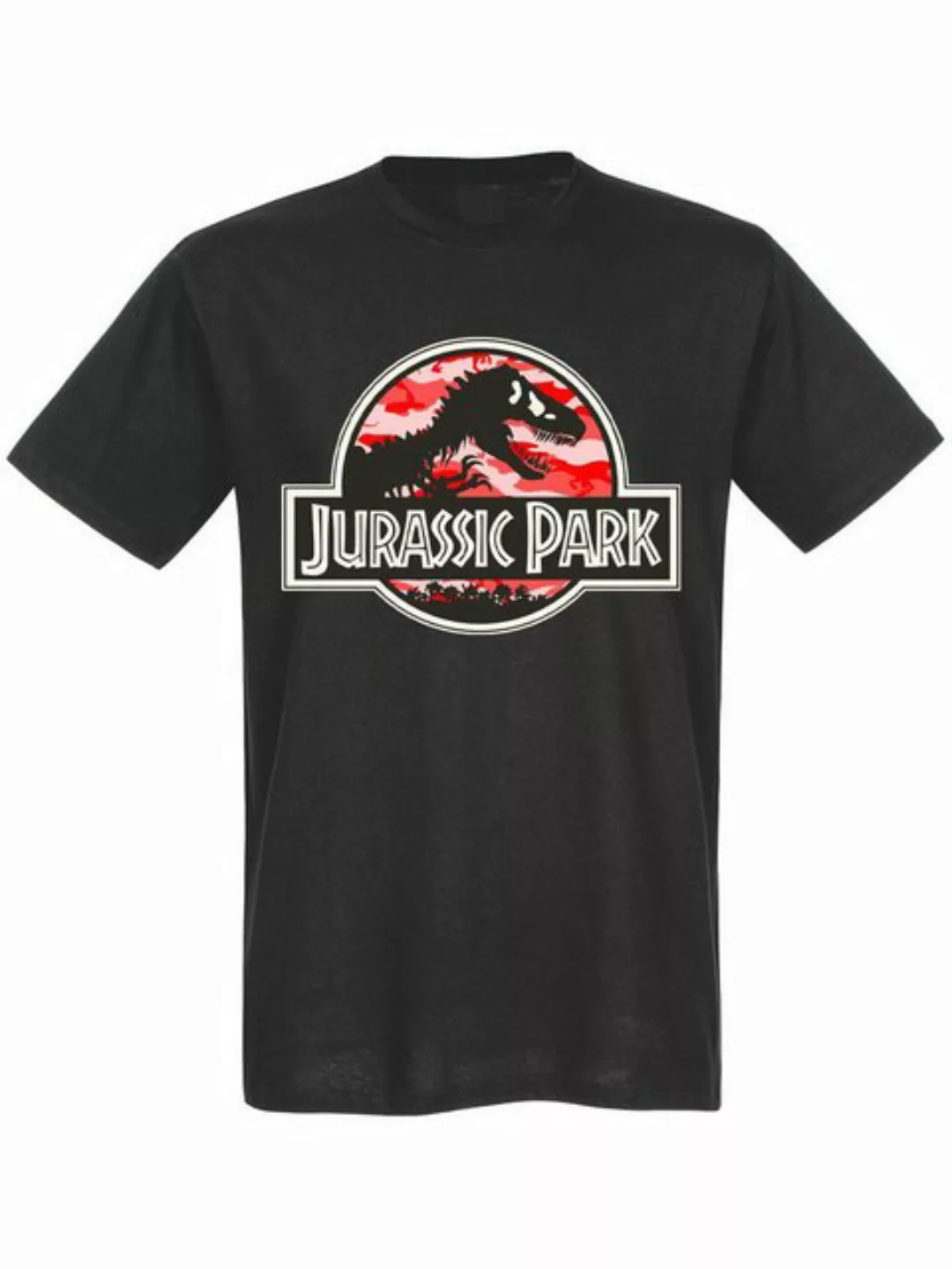 Jurassic Park Dinosaur Camouflage Herren T-Shirt schwarz günstig online kaufen