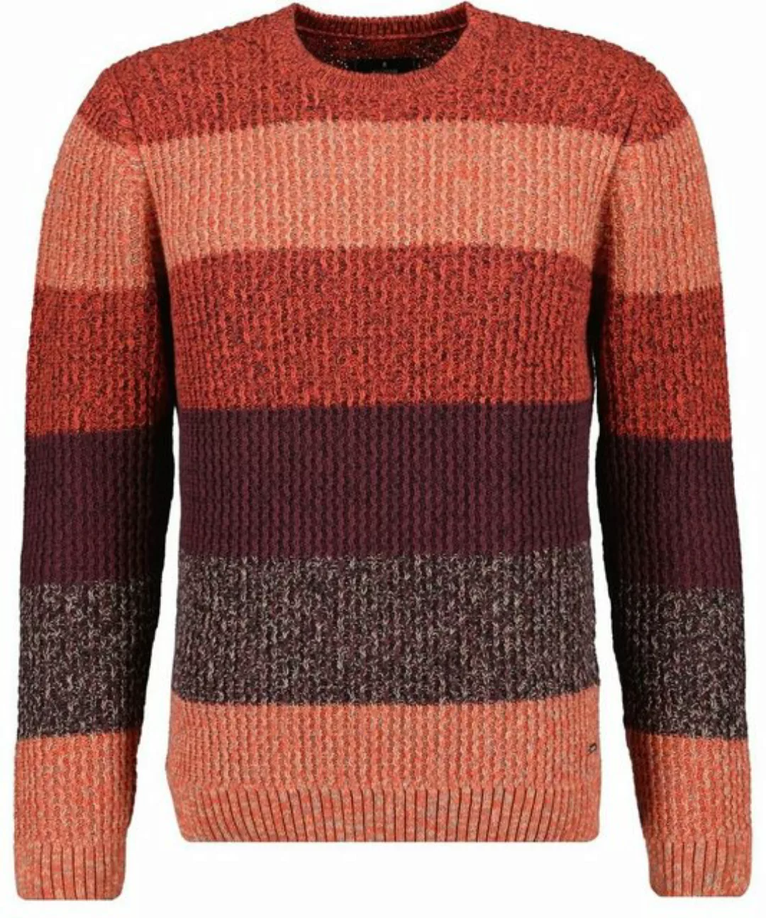 RAGMAN V-Ausschnitt-Pullover Tweed mit Blockstreifen günstig online kaufen