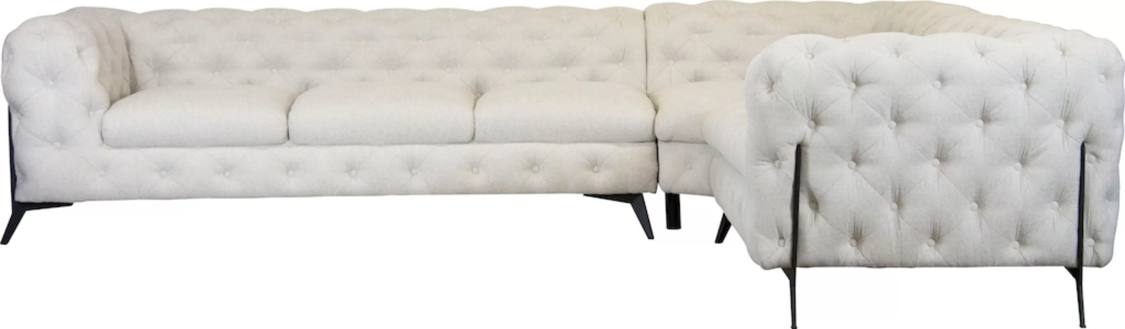 Leonique Chesterfield-Sofa »Amaury L-Form«, großes Ecksofa, Chesterfield-Op günstig online kaufen