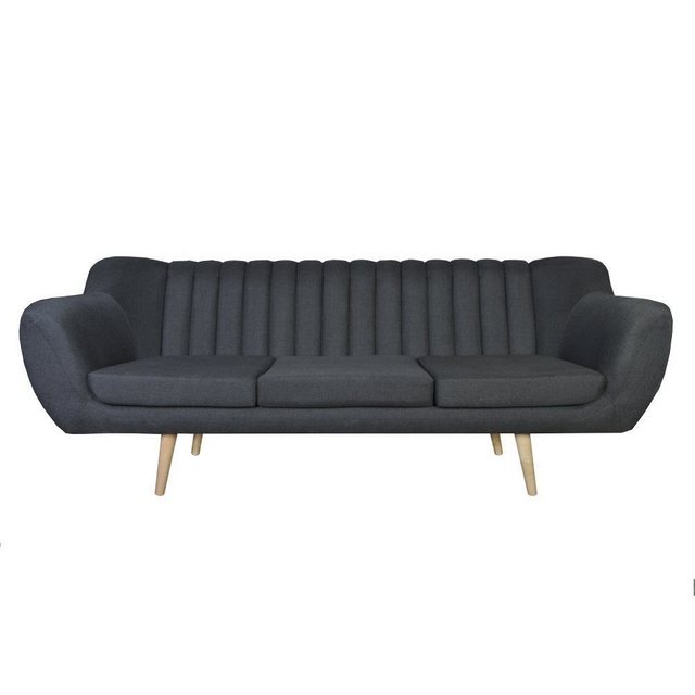 Xlmoebel 3-Sitzer Design Schwarz Sofa Wohnzimmer 3 Sitzer Polster Textil, 1 günstig online kaufen