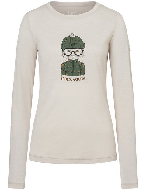 SUPER.NATURAL Langarmshirt Merino Longsleeve W SNOW CAT LS funktioneller Me günstig online kaufen