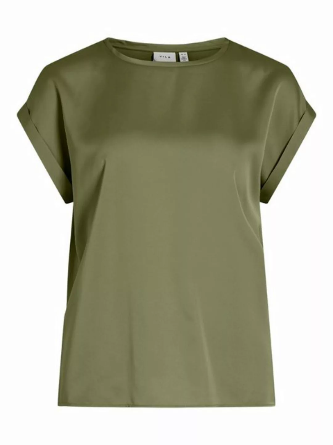 Vila T-Shirt Satin Blusen T-Shirt Kurzarm Basic Top Glänzend VIELLETTE VIEL günstig online kaufen