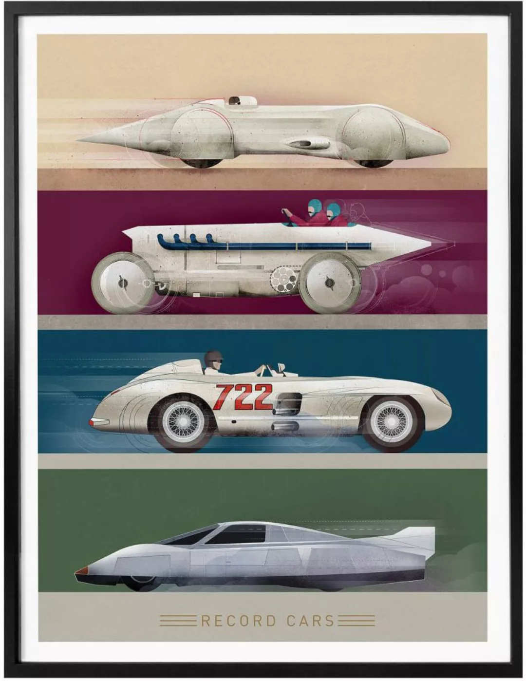 Wall-Art Poster "Vintage Auto Retro Rennwagen", Autos, (1 St.), Poster ohne günstig online kaufen