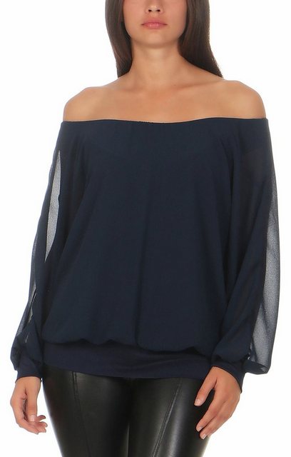 malito more than fashion Chiffonbluse 6291 mit Carmenausschnitt, Einheitsgr günstig online kaufen