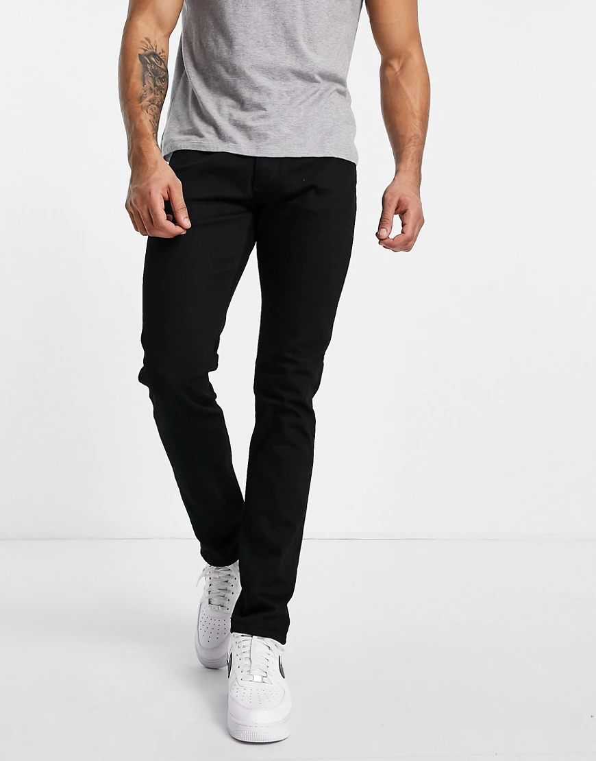Emporio Armani – J06 – Schmal geschnittene Jeans in Schwarz günstig online kaufen