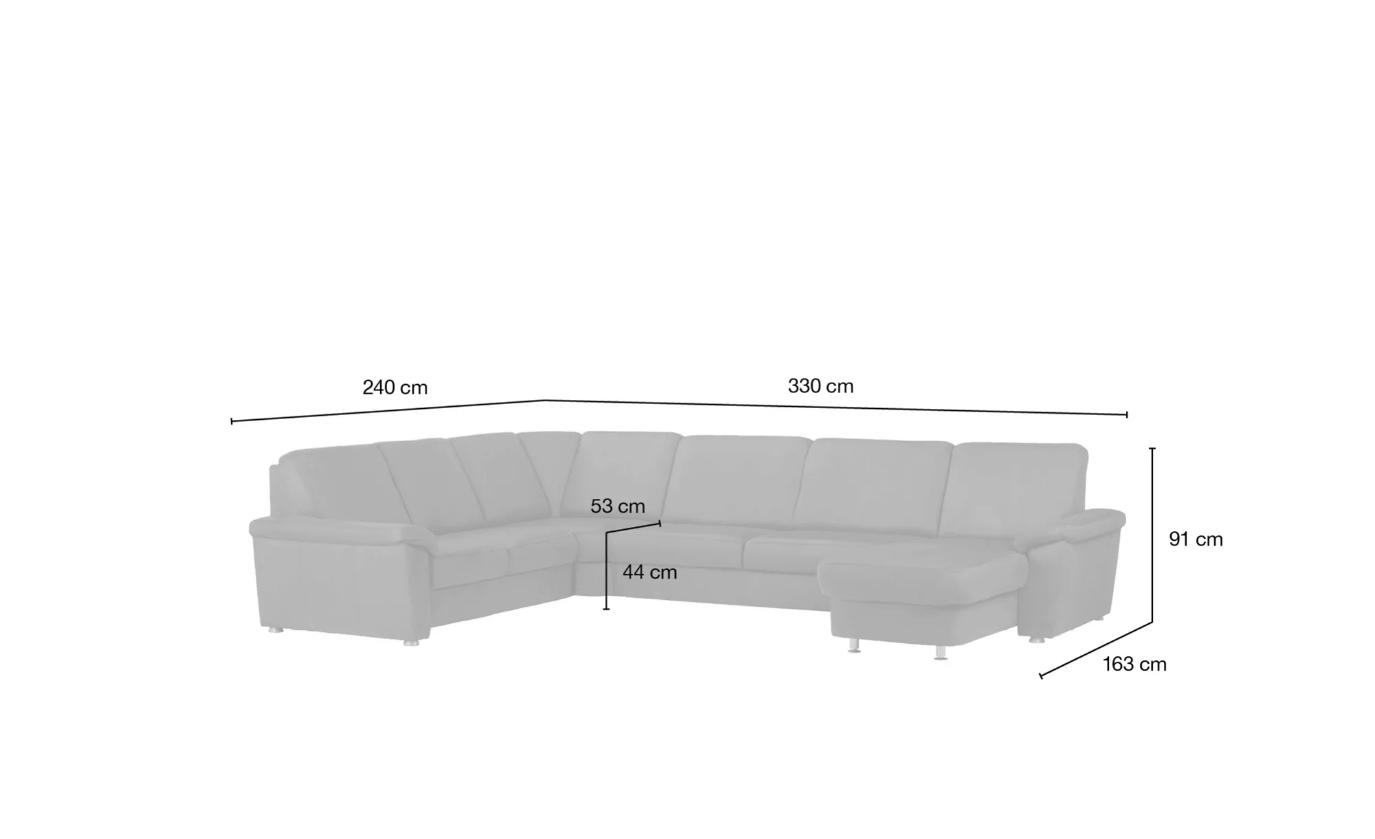 meinSofa Wohnlandschaft Mikrofaser Rita ¦ braun ¦ Maße (cm): B: 330 H: 91 T günstig online kaufen