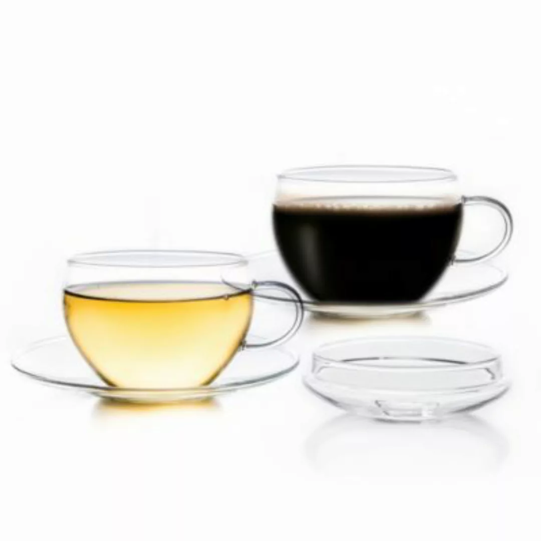 Creano Teetasse Set Teetasse + Untersetzer 200ml Teegläser transparent günstig online kaufen