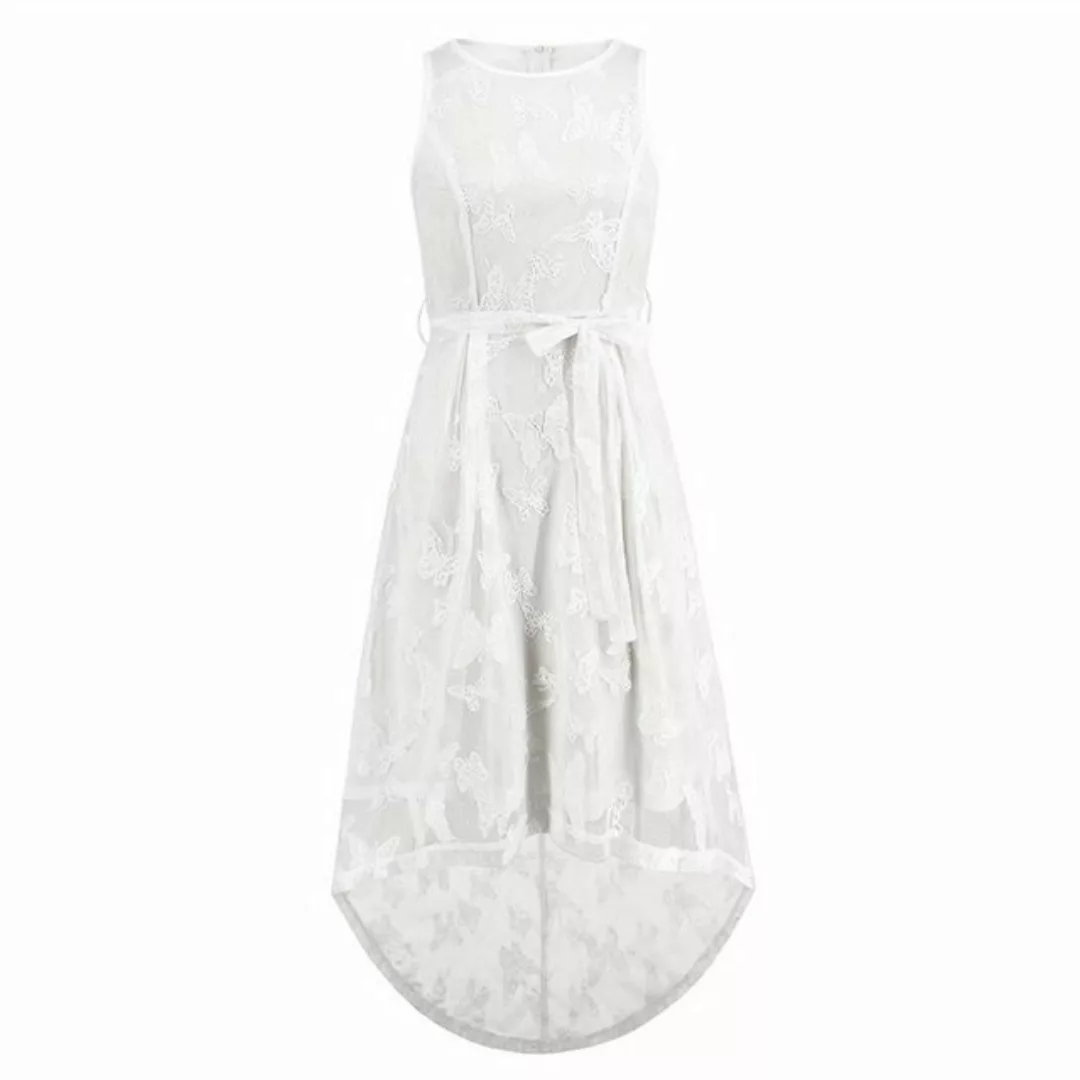 RUZU UG Dirndl Temperament Sexy ärmelloses Spitzen-Mesh-Kleid für Damen im günstig online kaufen