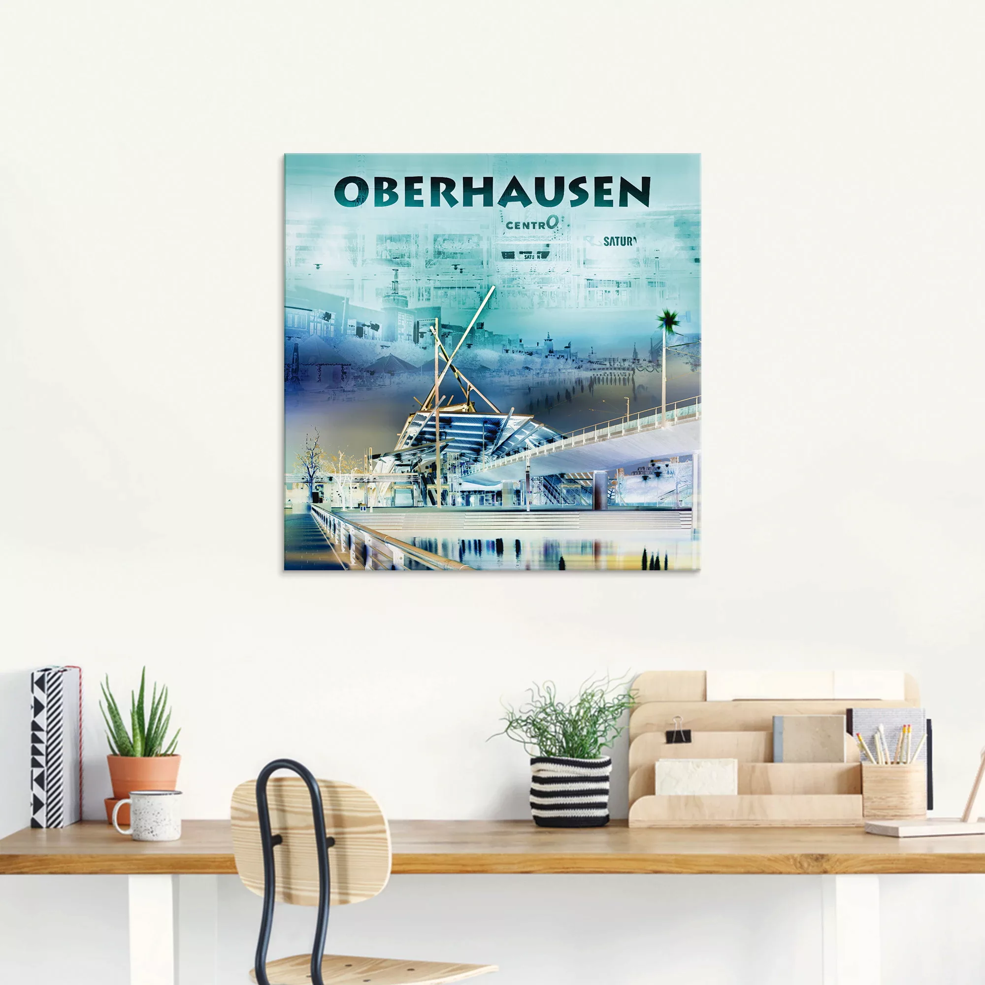 Artland Glasbild "Oberhausen Skyline Abstrakte Collage", Deutschland, (1 St günstig online kaufen