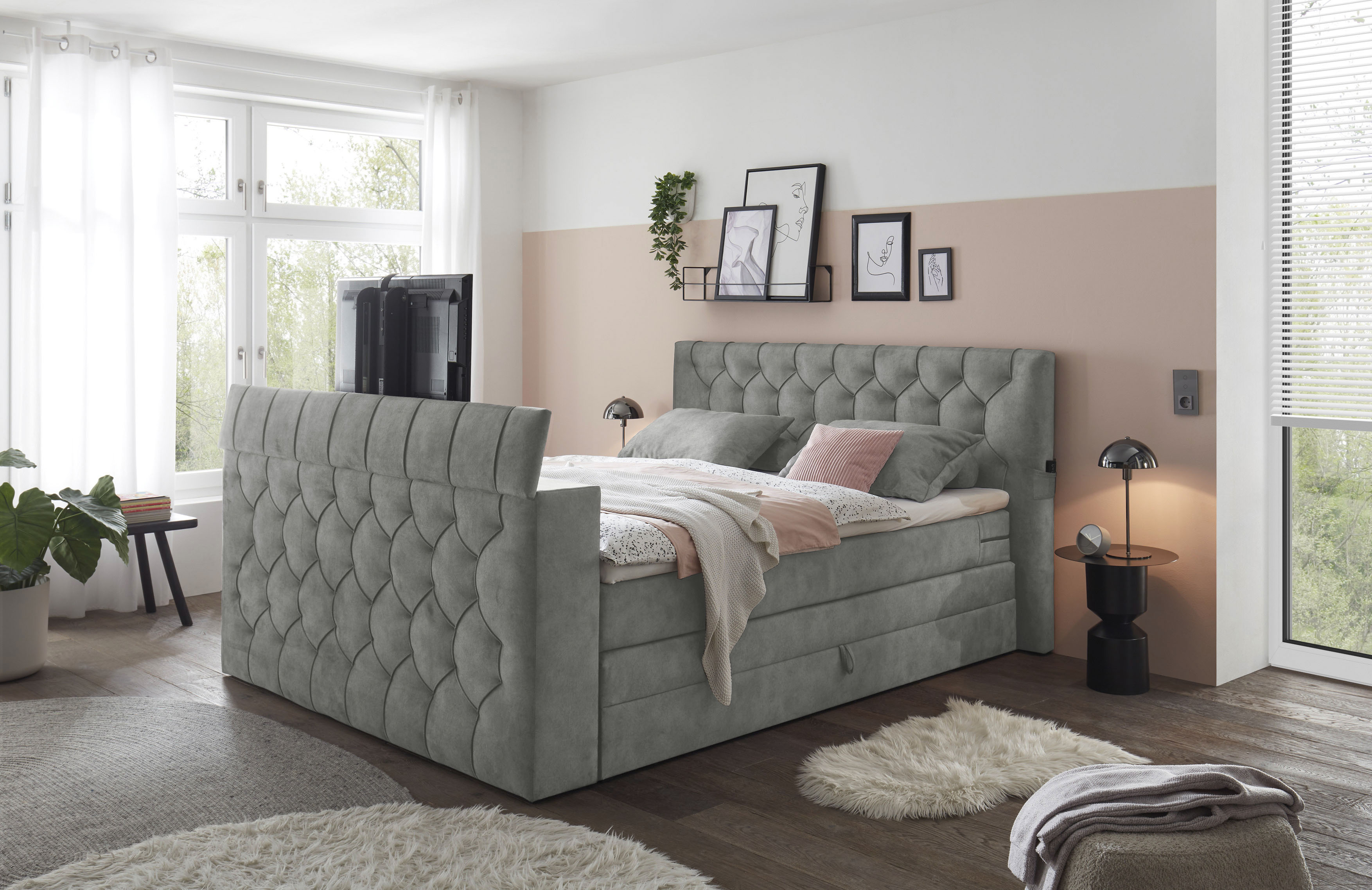 ED EXCITING DESIGN Boxspringbett "Springdale", mit Bettkasten, motorisierte günstig online kaufen