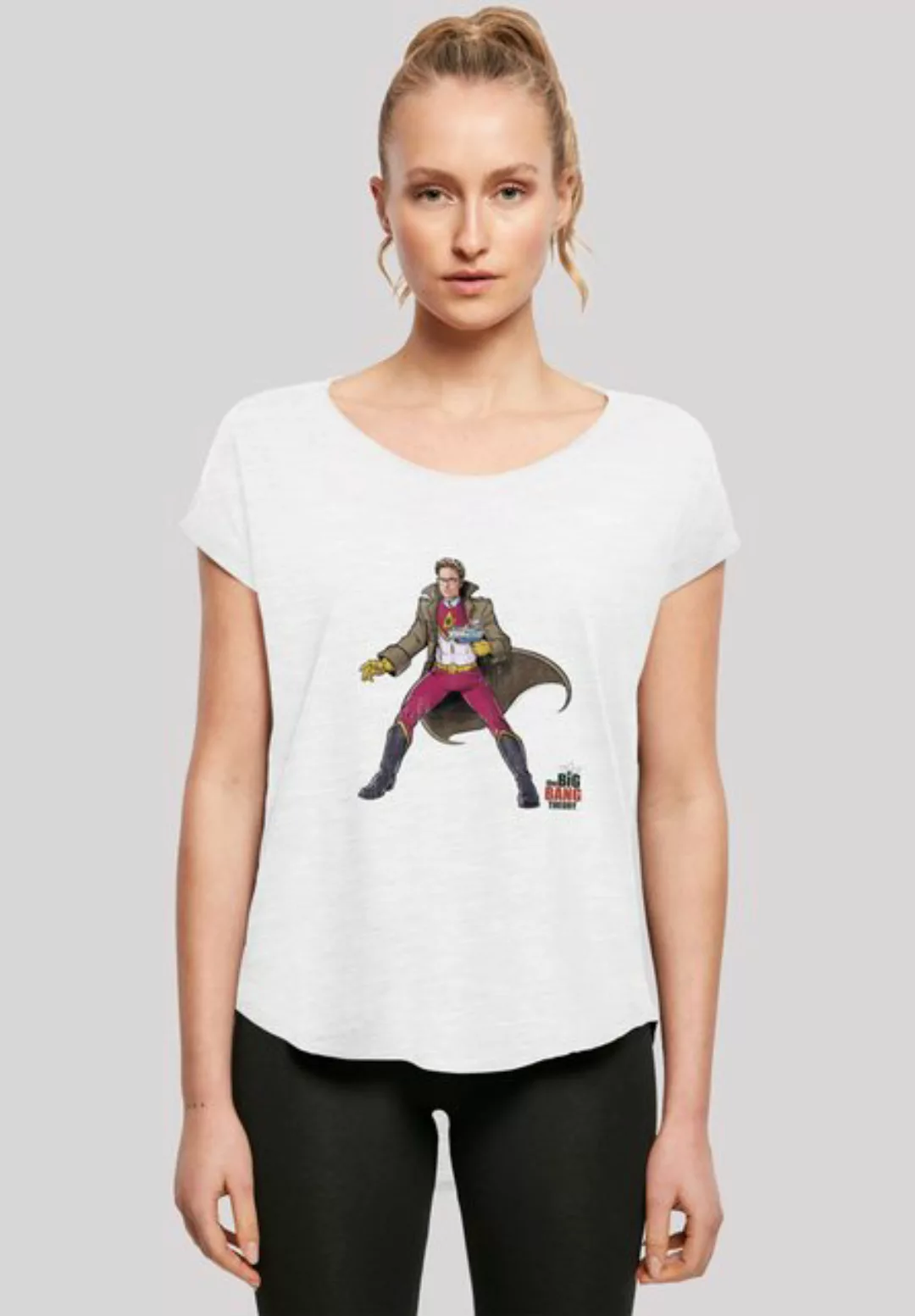 F4NT4STIC T-Shirt Long Cut Shirt 'Big Bang Theory Leonard Superhero' Damen, günstig online kaufen