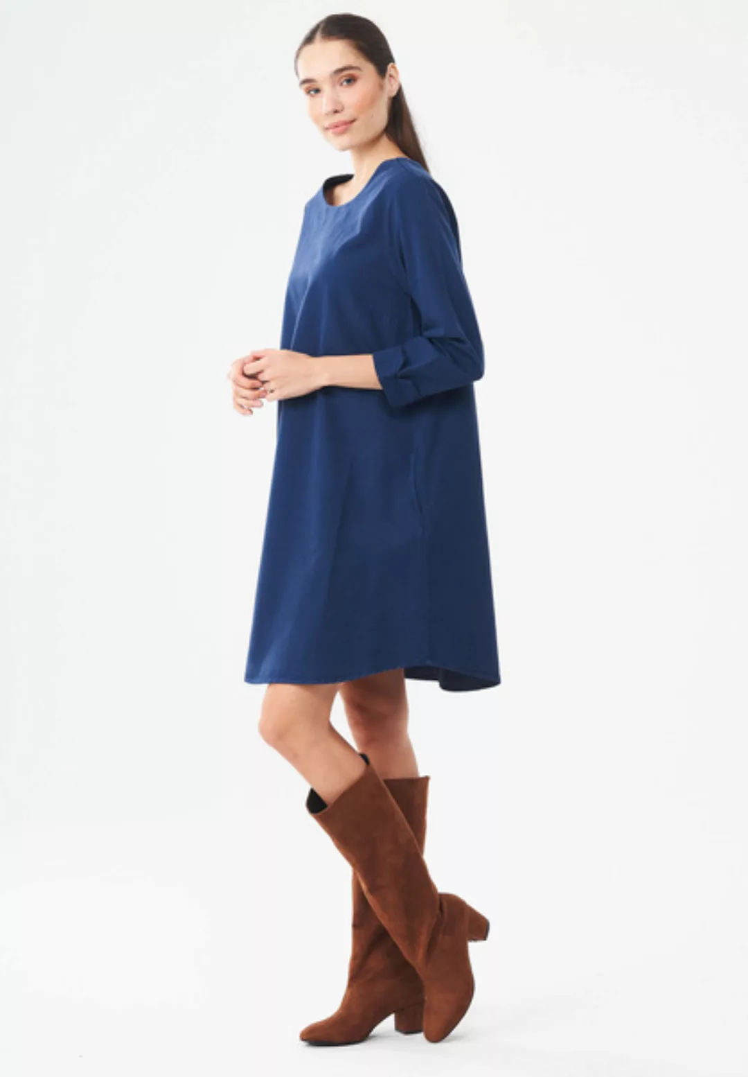 Garment Dyed Kleid Aus Tencel-mix günstig online kaufen