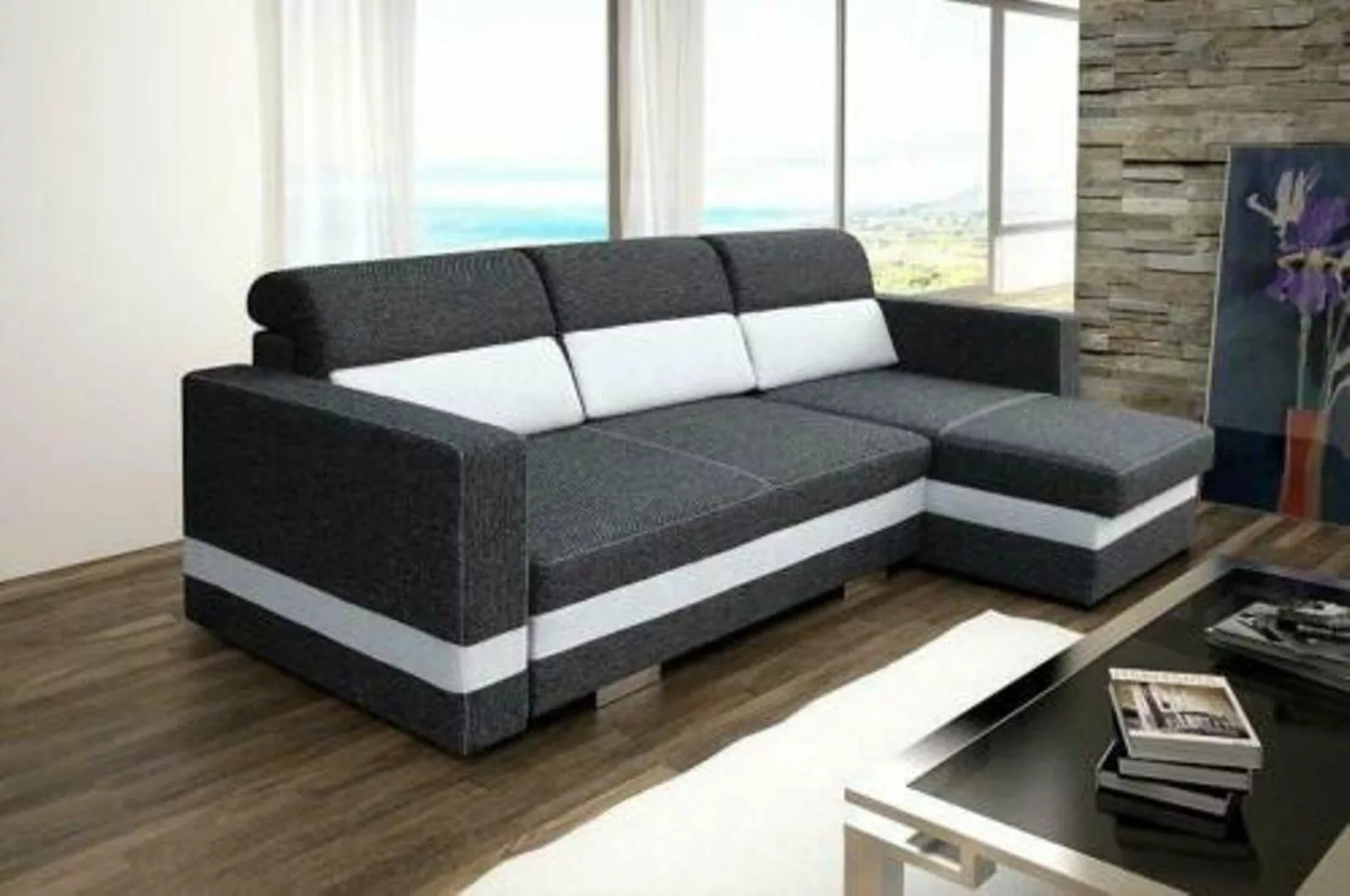 JVmoebel Ecksofa, Schlafsofa Eck Sofa Couch Polster Eck Bettfunktion Neu Sc günstig online kaufen