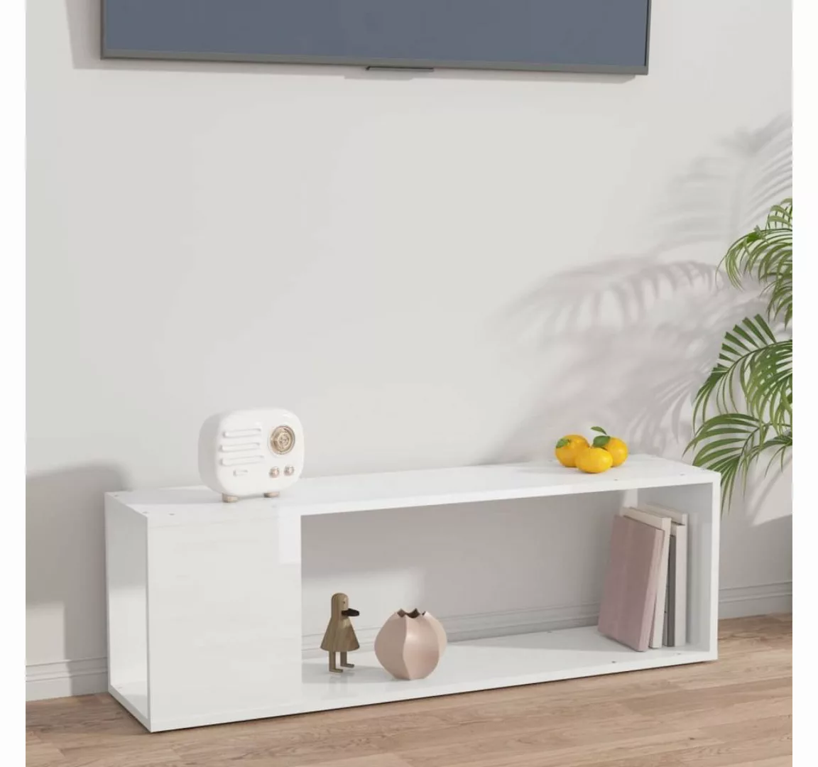 furnicato TV-Schrank Hochglanz-Weiß 100x24x32 cm Holzwerkstoff günstig online kaufen