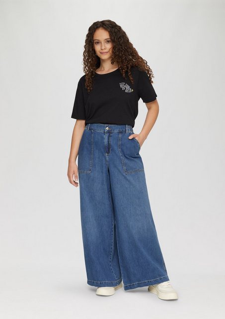 QS 5-Pocket-Jeans Jeans / Mid Rise / Wide Leg / Elastischer Bund günstig online kaufen