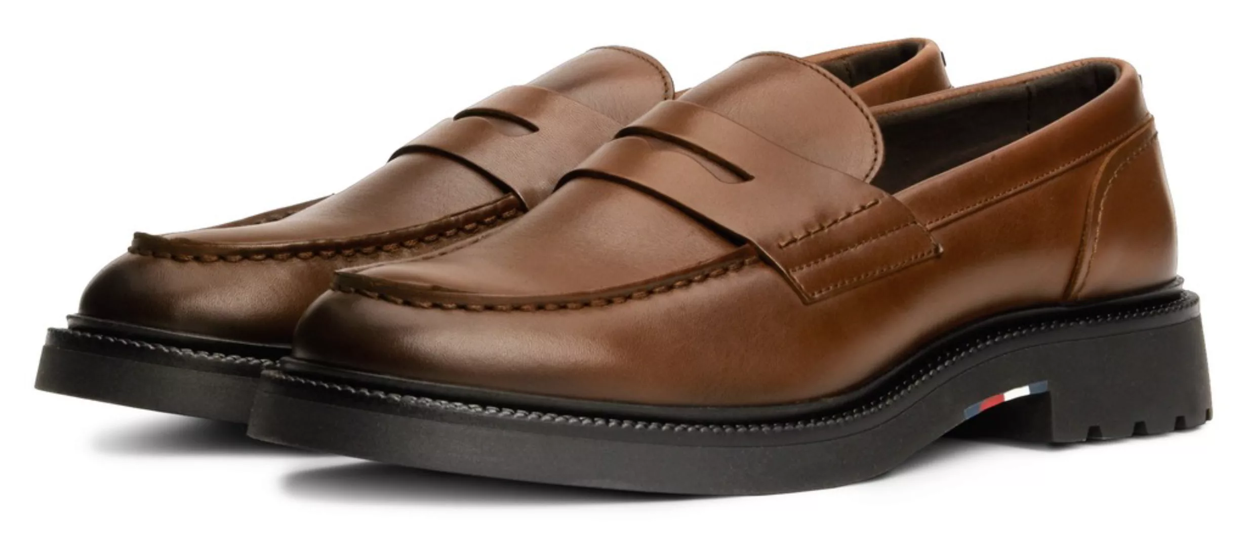 Tommy Hilfiger Slipper "LIGHT HILFIGER LEATHER LOAFER", Businessmode, Schlu günstig online kaufen