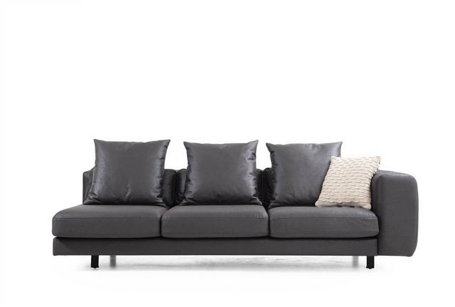 Xlmoebel Sofa Dreisitzer Stoffsofa in Grau mit Tisch - Polstercouch sitzfer günstig online kaufen