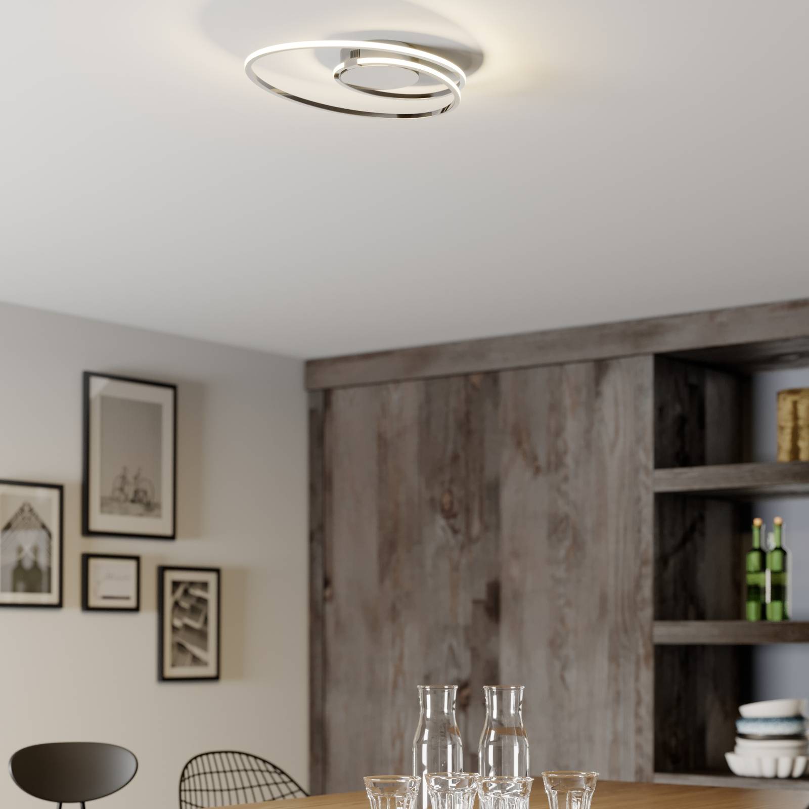 Lindby Xenias LED-Deckenleuchte, chrom, 49 x 30 cm günstig online kaufen