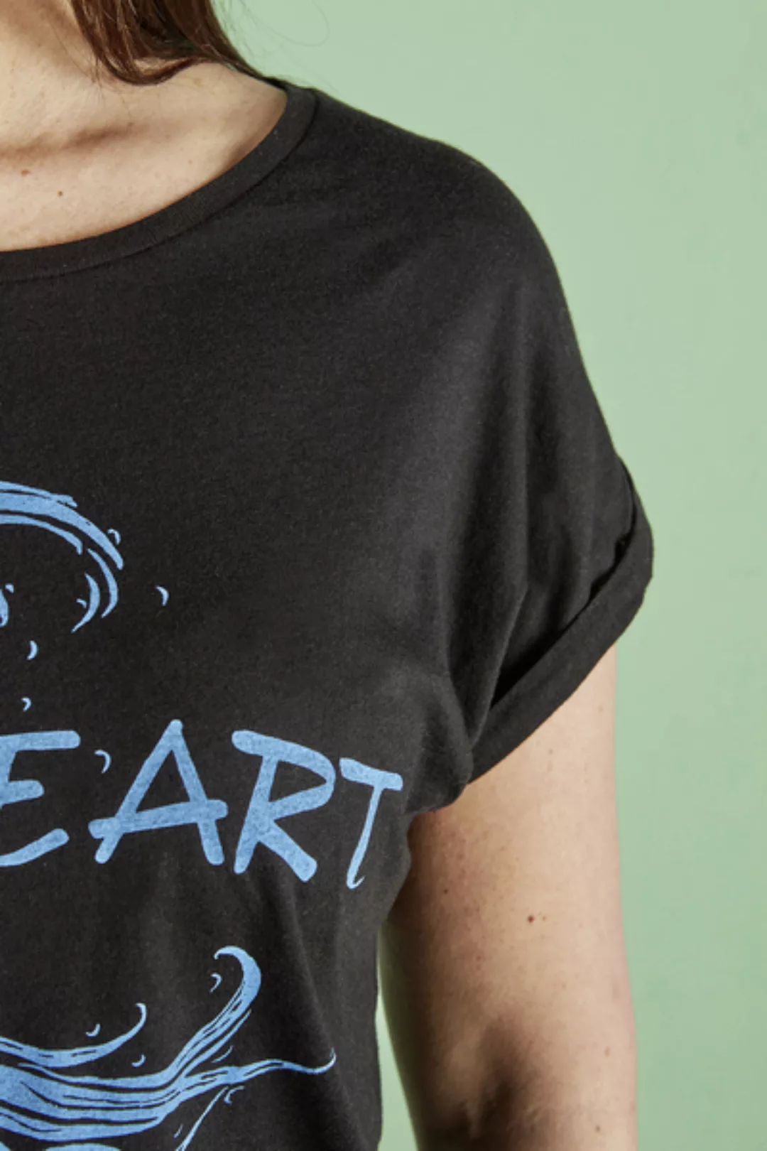 Sommershirt Flow Mit Rolled Sleeve Ärmeln günstig online kaufen