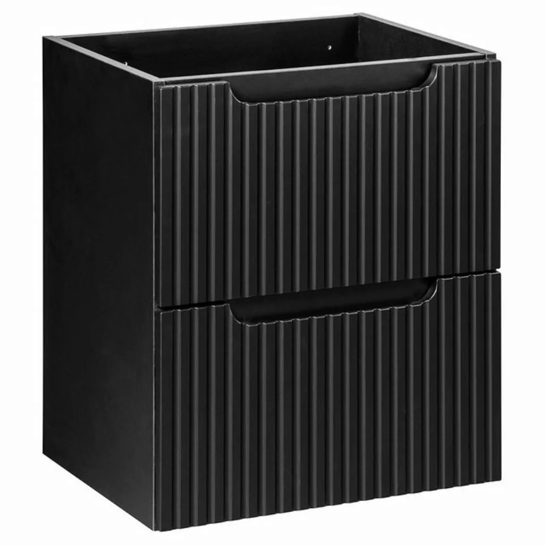 Lomadox Waschbeckenschrank NEWPORT-56-BLACK Waschbeckenschrank 50cm schwarz günstig online kaufen