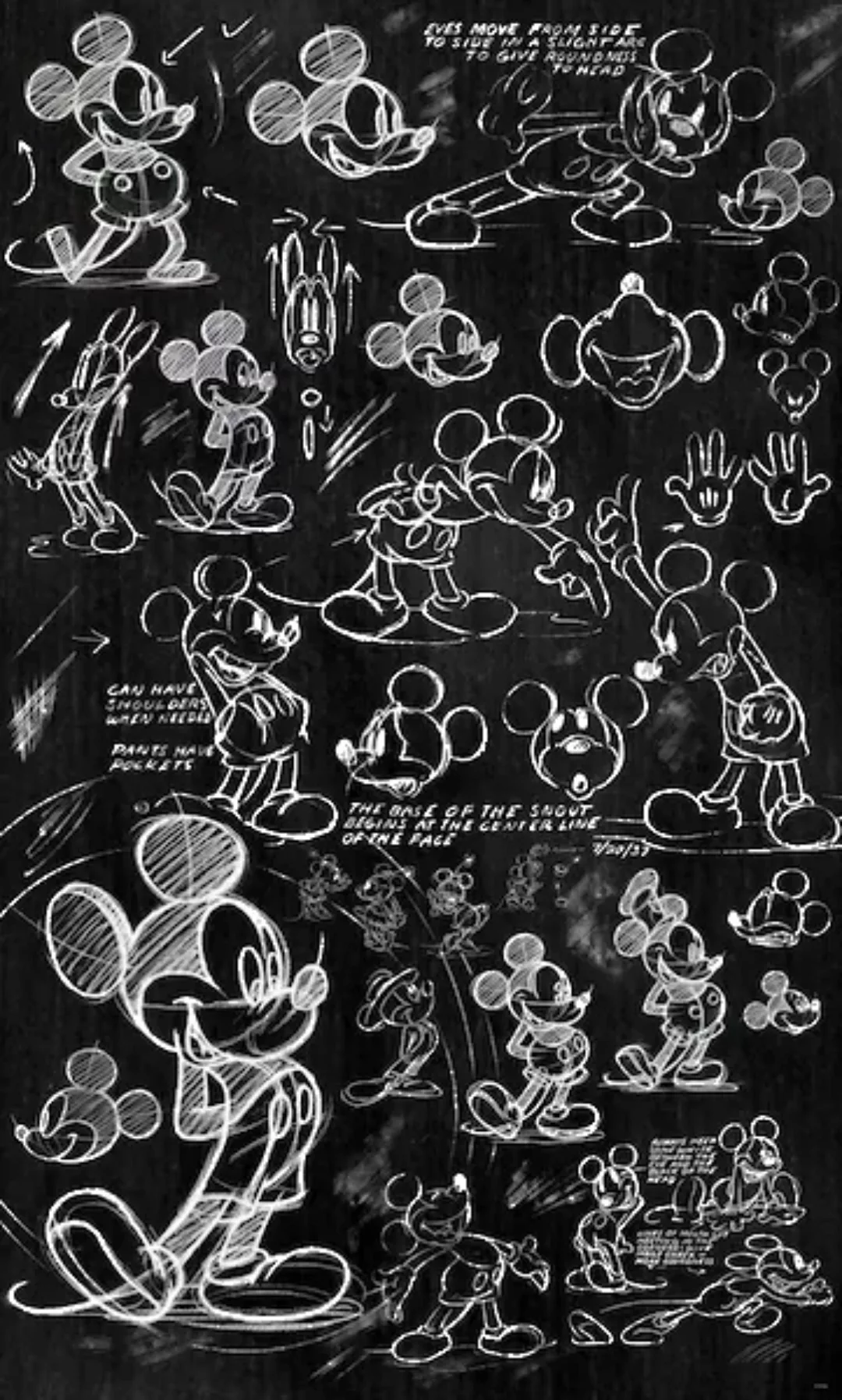 Komar Vliestapete »Mickey Chalkboard«, 120x200 cm (Breite x Höhe), Vliestap günstig online kaufen