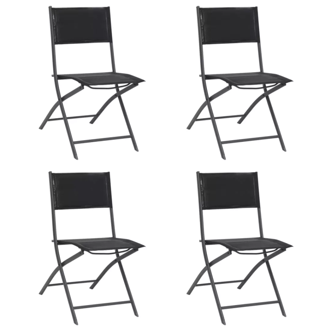 Klappbare Gartenstühle 4 Stk. Stahl Und Textilene günstig online kaufen