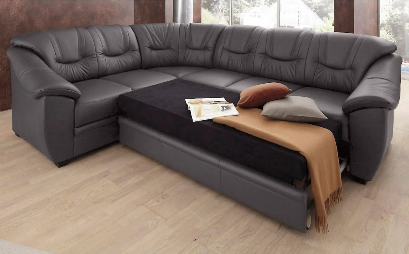 sit&more Ecksofa "Savona L-Form", wahlweise mit Bettfunktion, inklusive Fed günstig online kaufen