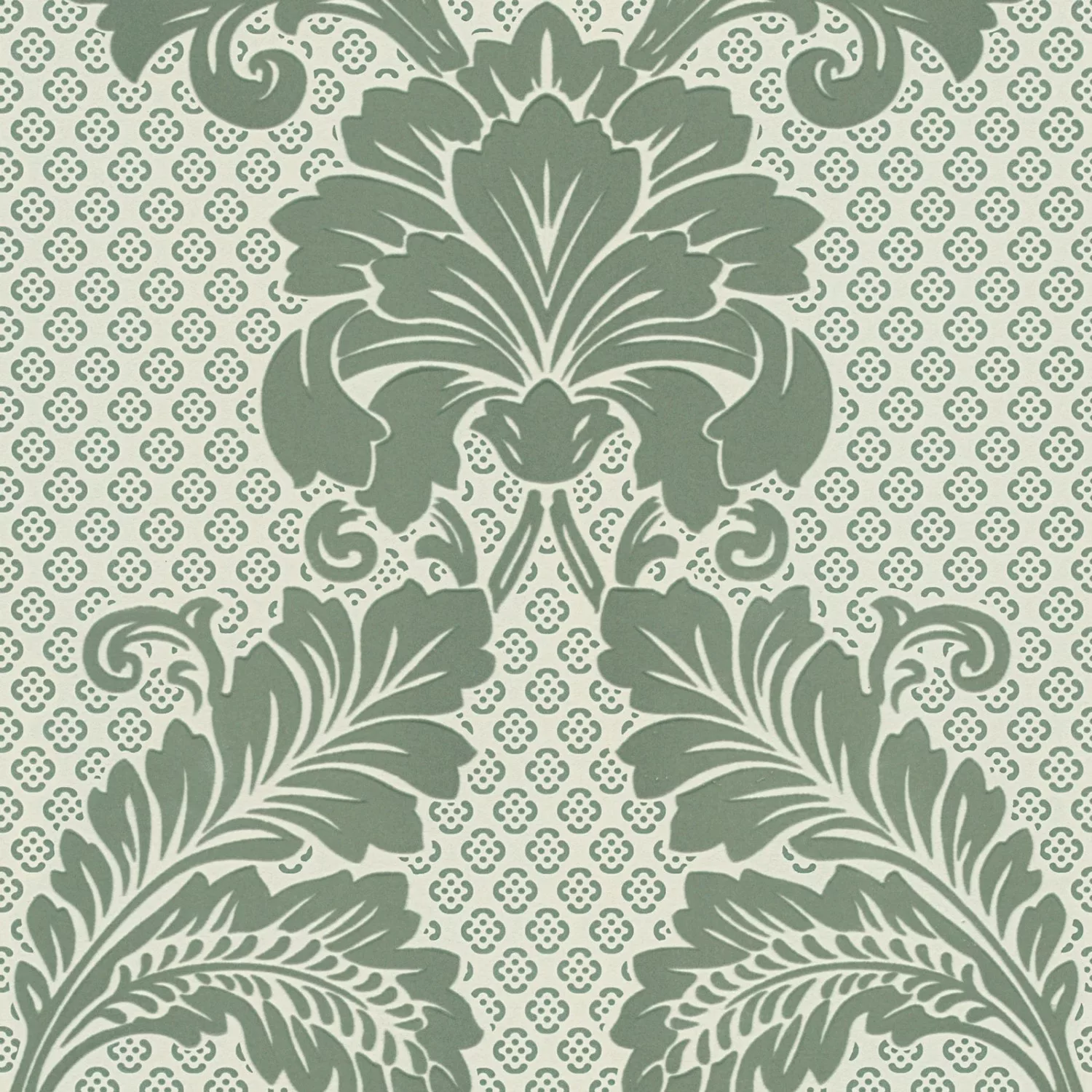 Bricoflor Flock Tapete mit Ornament Grüne Barock Tapete Ideal für Esszimmer günstig online kaufen