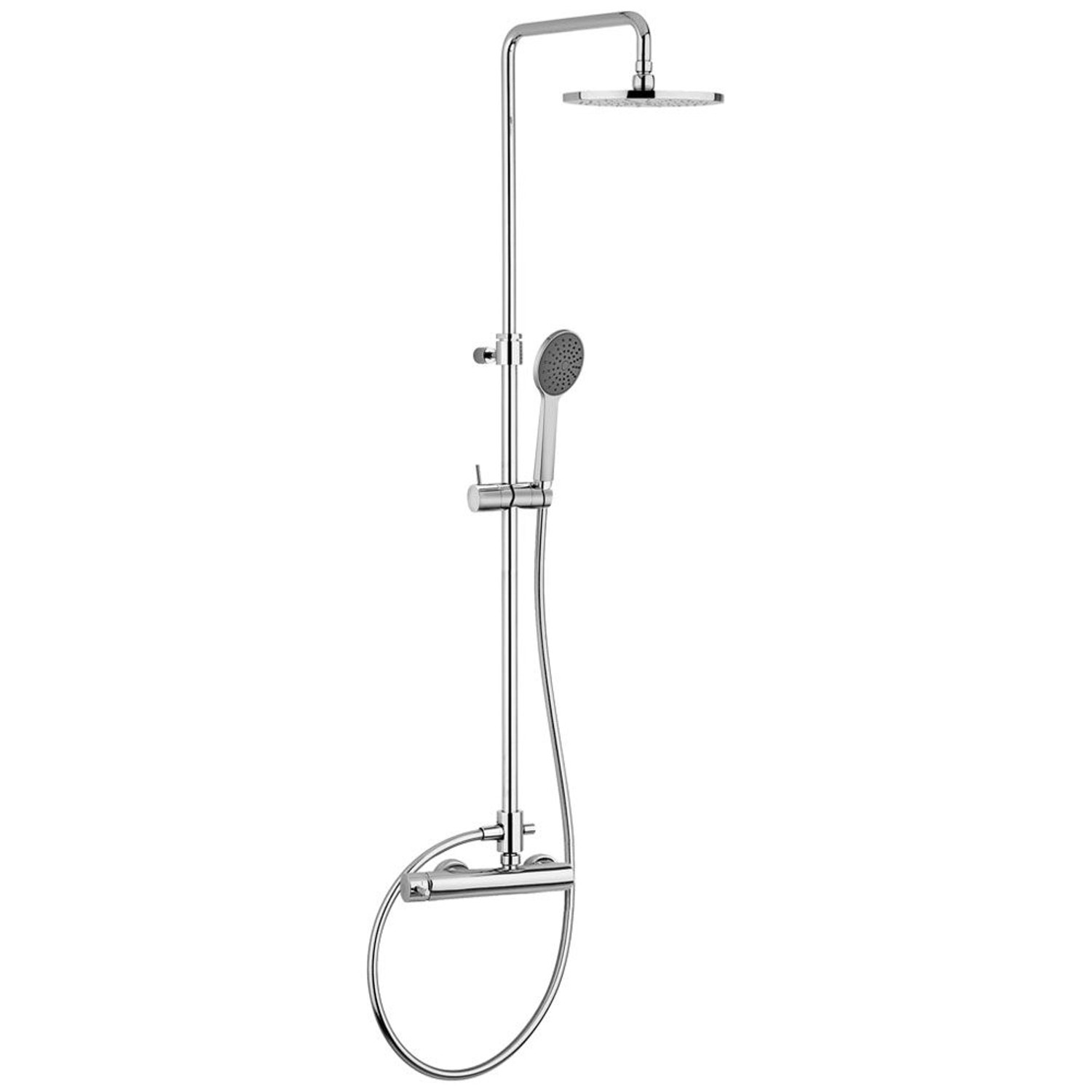 Kronenbach Duschsystem 2.0 rund mit Einhebelmischer und Kopfbrause 22,5 cm günstig online kaufen